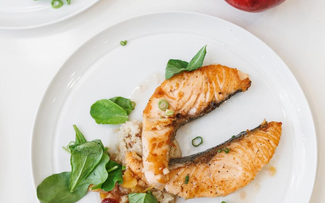 Honey Brushed Salmon with ENVY™ Apple Risotto