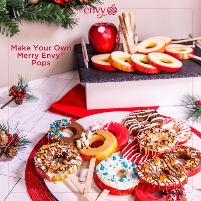 Elevate your holiday happenings with an Envy™ apple #HolidayHack from Hallmark star @AWALKK35! 🎄

Get the whole group together for a Make Your Own Merry Envy™ Apple Pops challenge! This easy (and delicious!) “create-your-own” recipe will encourage your guests to mingle, interact, & inspire! After all, what’s a party without a bit of festive foodie fun? Just be sure to grab enough Envy™ apples for everyone! 🍎
