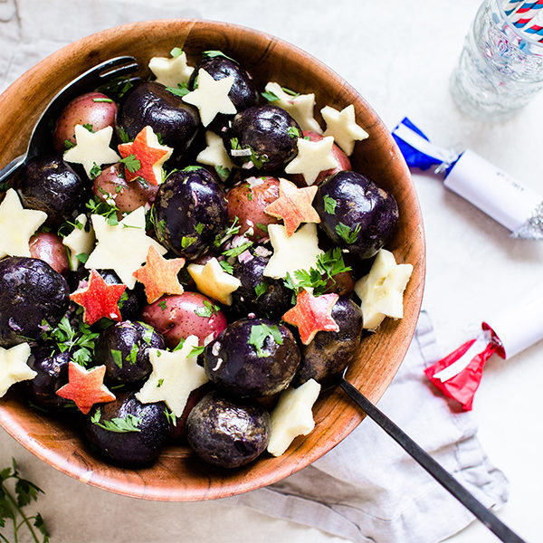 RED, WHITE AND BLUE POTATO SALAD
